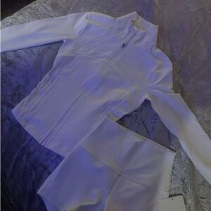 Women's White Jacket and Shorts Setup Lululemon